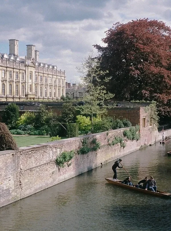 Historic Cambridge college buildings beside the River Cam.