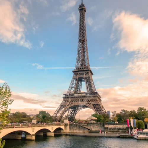 Eiffel Tower and the Seine in Paris